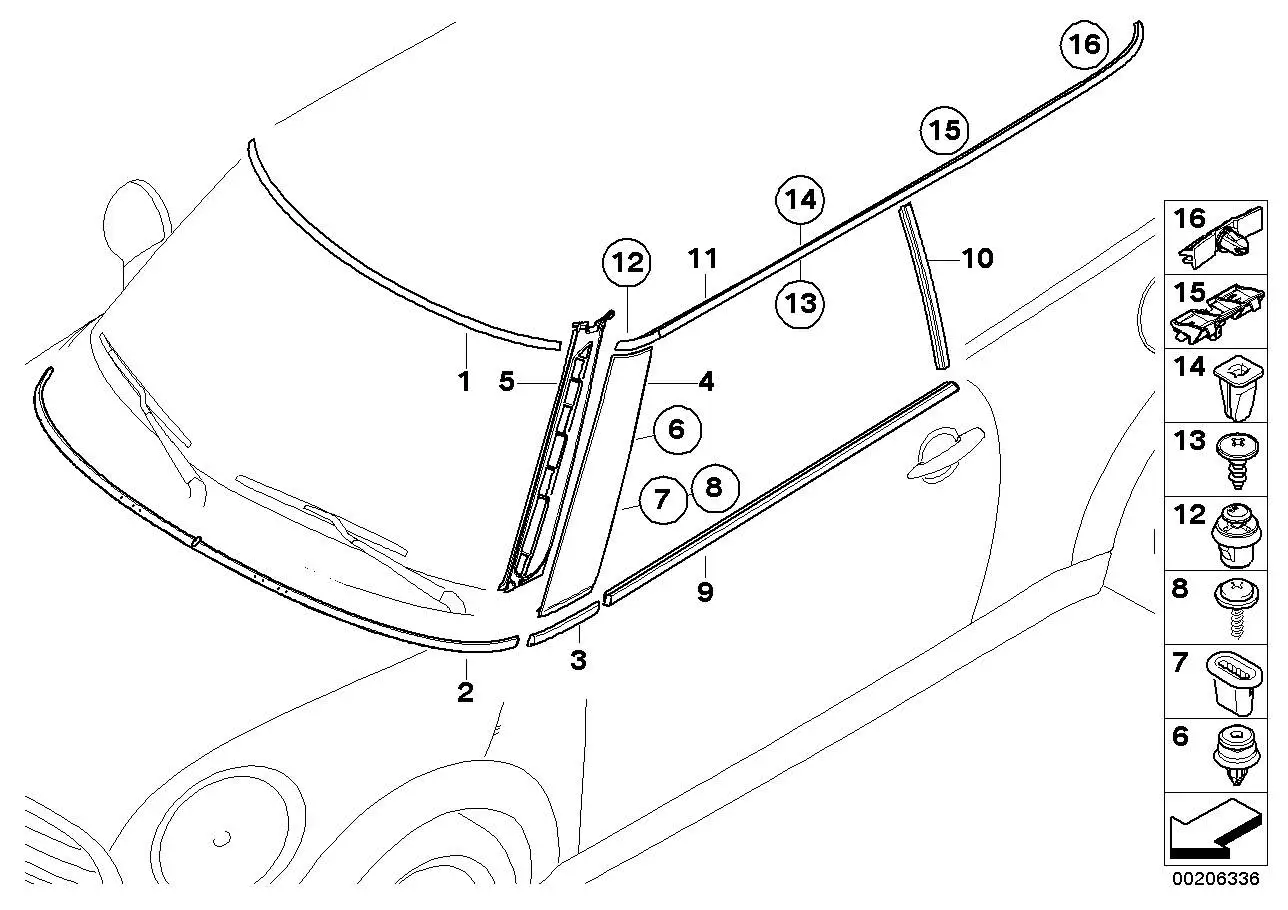 BMW Clip rot E60 E61 E63 E64 E86 E90 E91 E92 E93 F91 F92 G14 G15