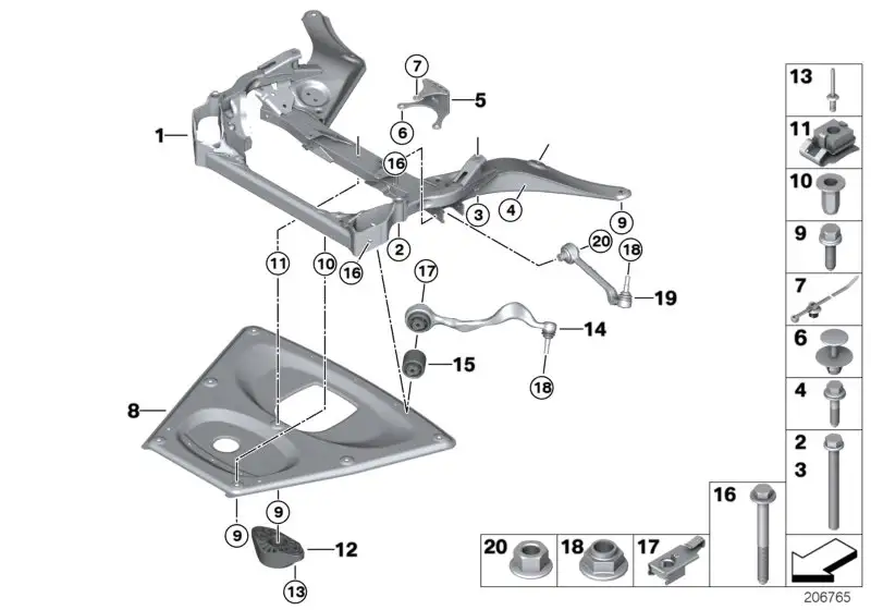 BMW Versteifungsplatte E90 E92 E93 31102283032 - 3er