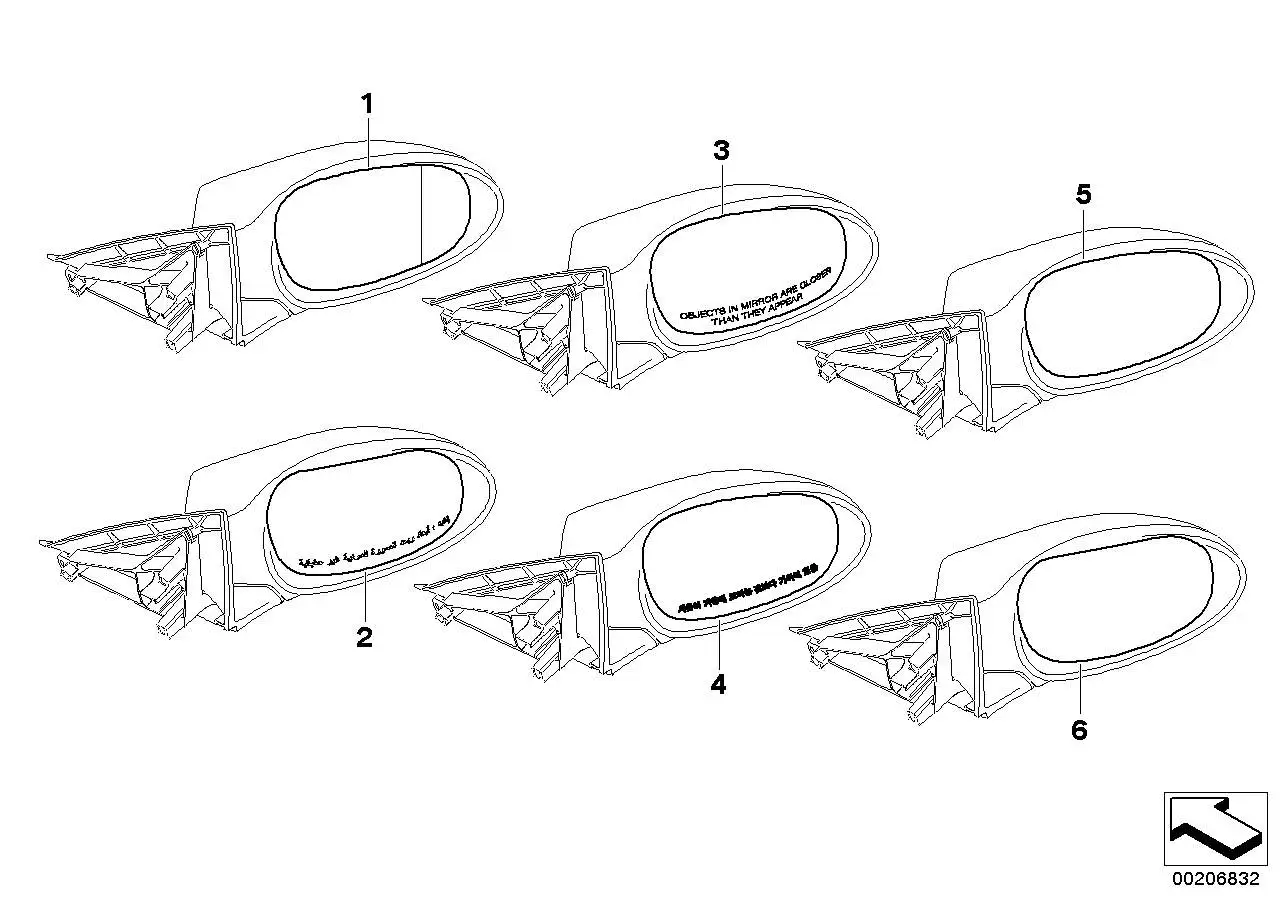 BMW Spiegelglas beheizt plan links E81 E82 E87 E88 E90 E91 E92 E9
