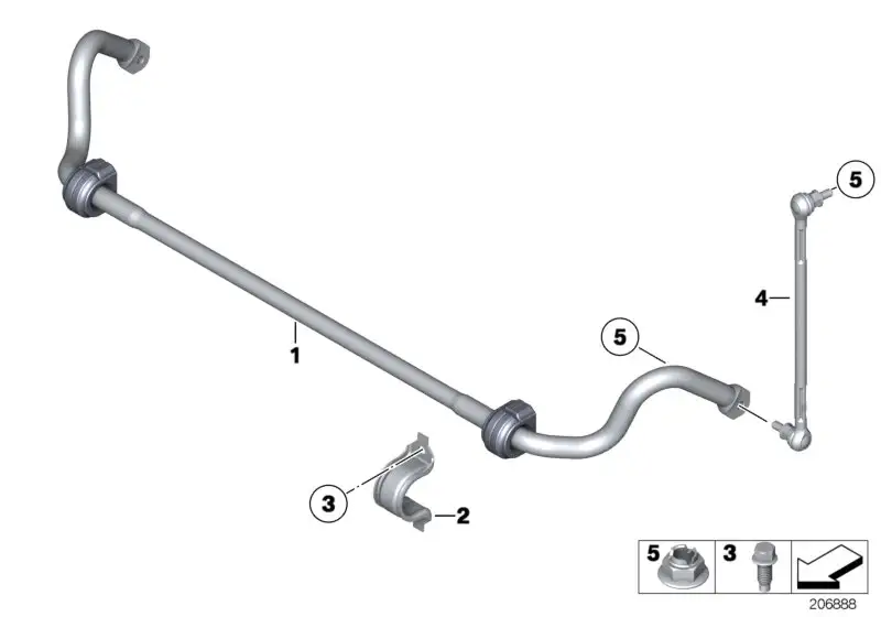 BMW Haltebügel Stabilisator E84 E90 E91 E92 31306787017 - Bildpos