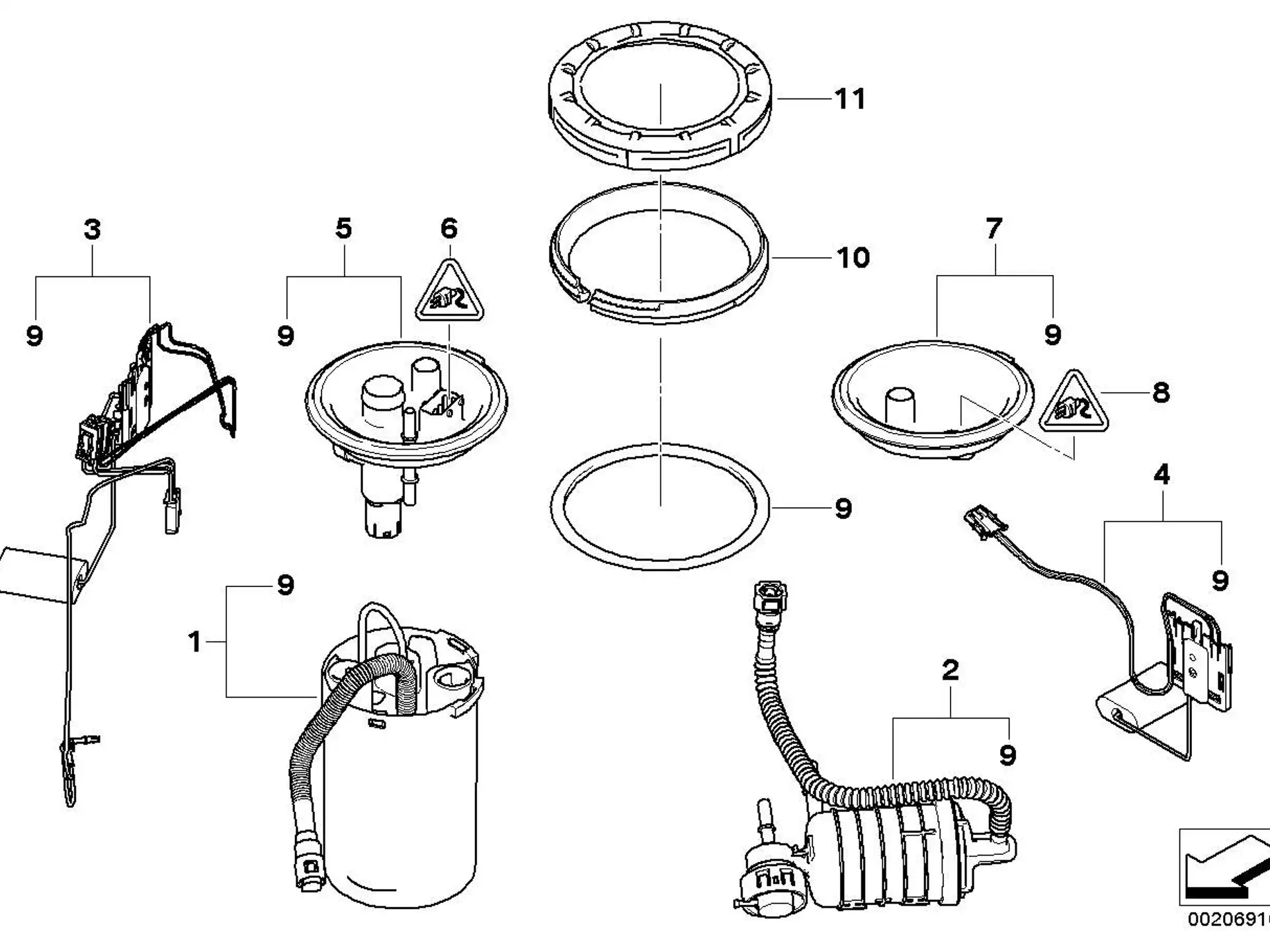 BMW Dichtgummi E60 E61 E63 E64 E65 E66 E83 16146750467