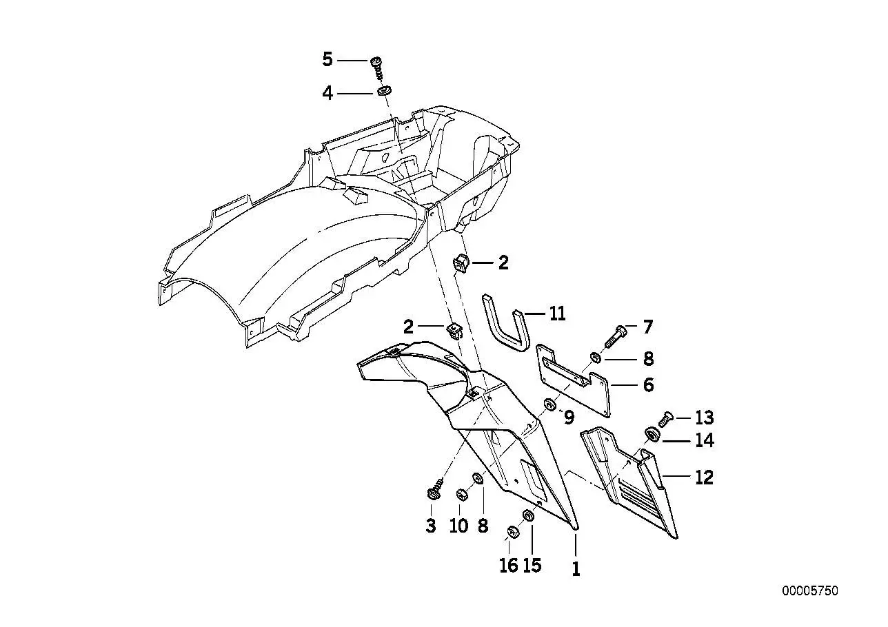 BMW Spritzschutz hinten 46622313312 - Bildposition 12