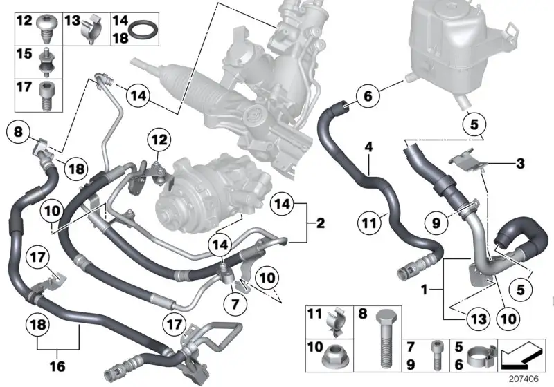 BMW Kühlerrücklaufleitung F01 F02 32416778533 - 7er