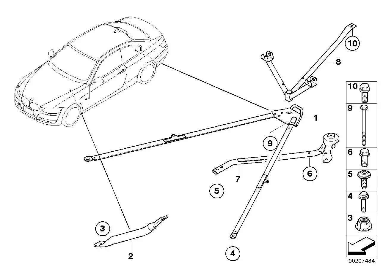 BMW Strebe links E90 E92 E93 51618040751 - 3er