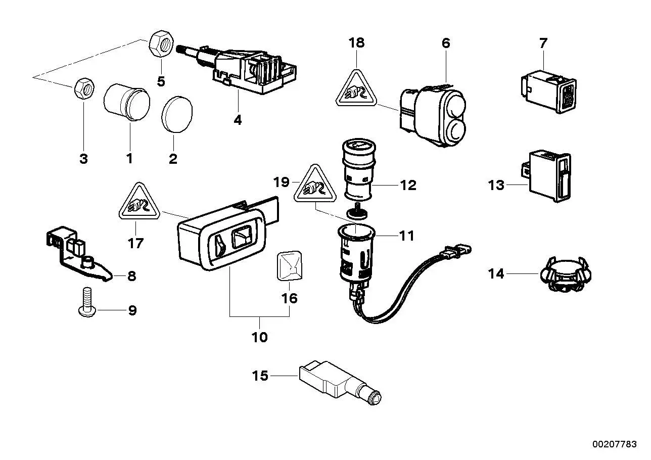 BMW Deckel Knopf Lichtschalter 61318400004 - Bildposition 02