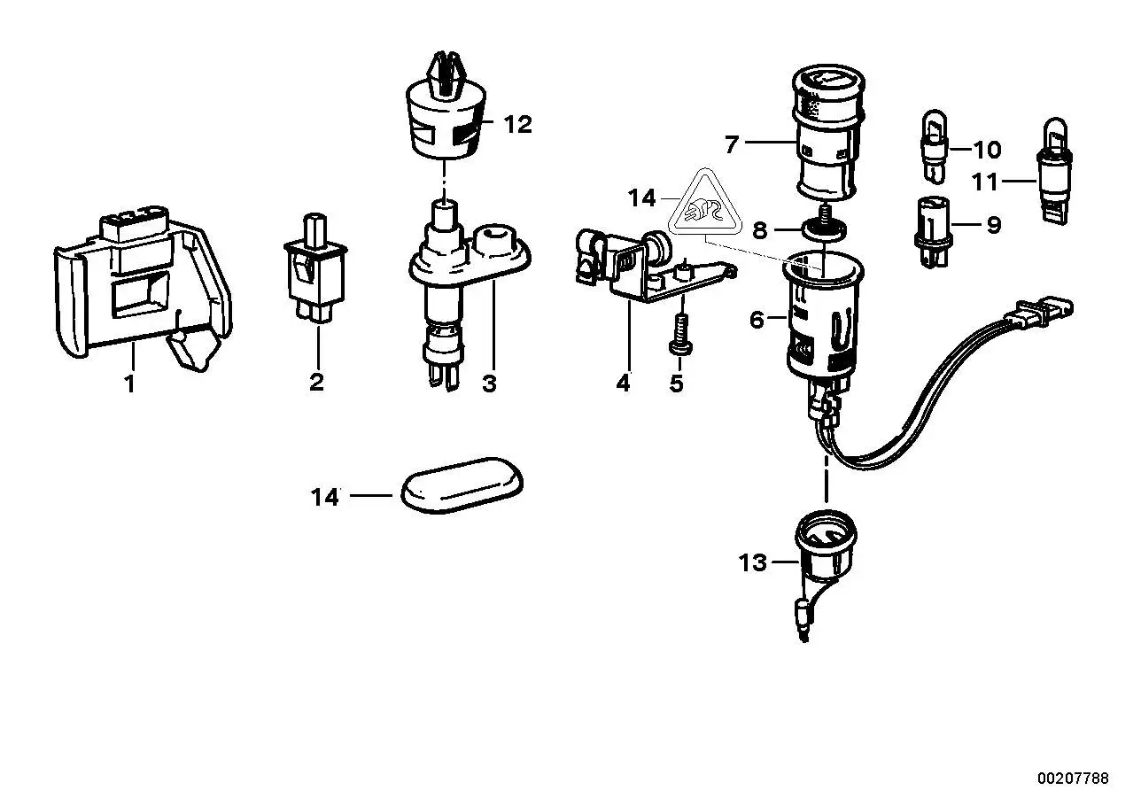BMW Steckdose Anzünder E32 E34 E36 61348350958