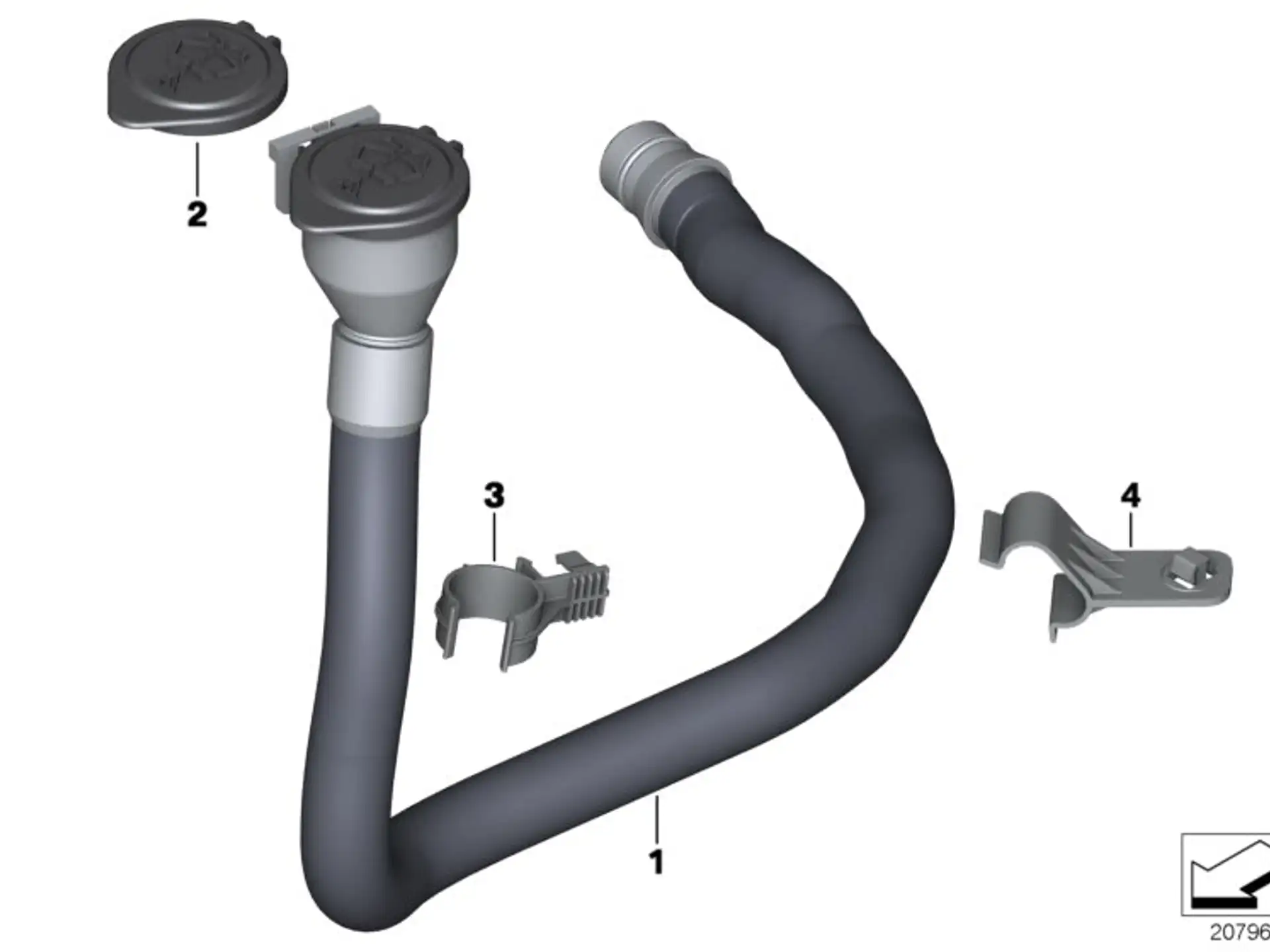 BMW Befüllkanal für Waschbehälter E81 E82 E84 E87 E88 E90 E91 E92 E93 61667135409