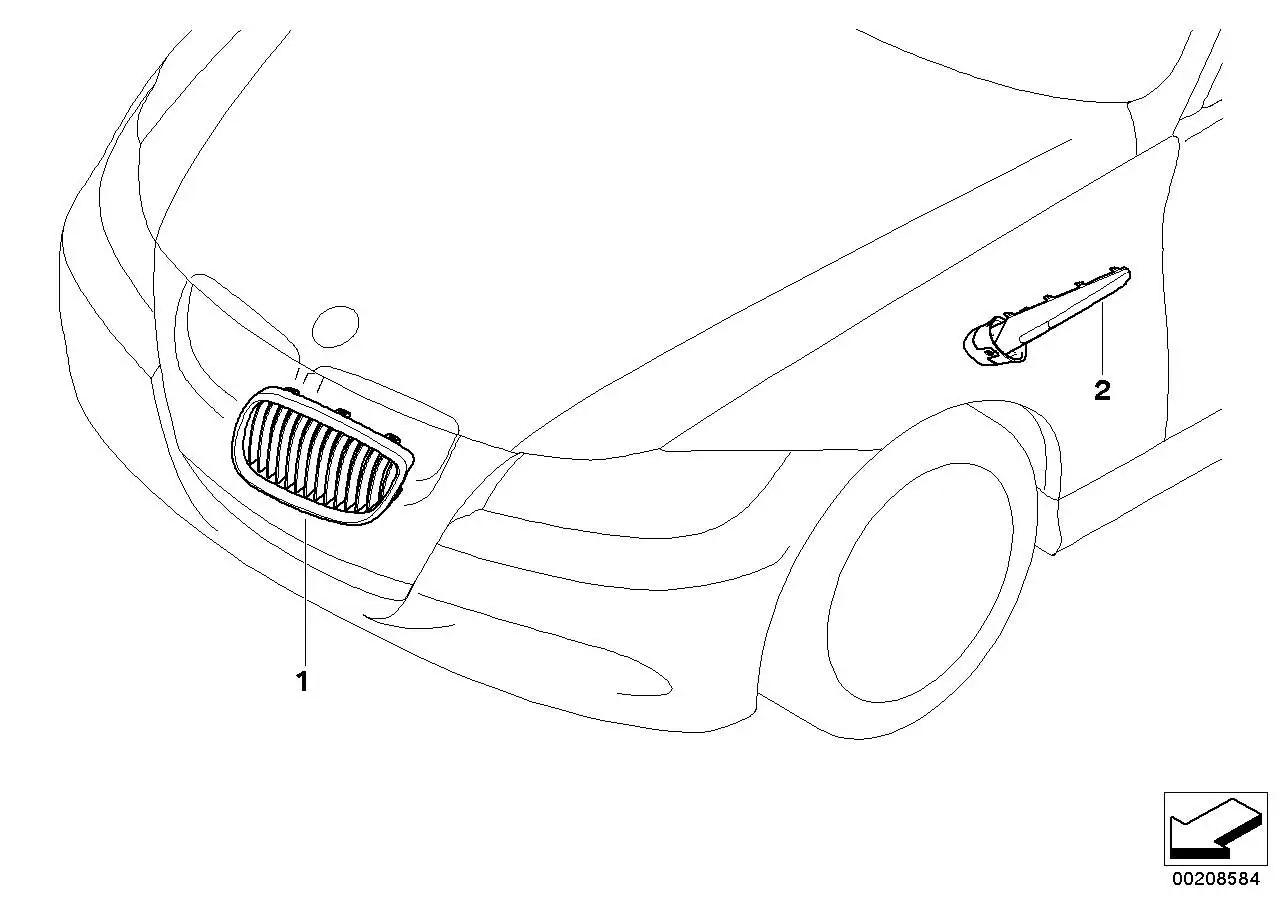 BMW Ziergitter schwarzchrom rechts E90 E92 51137979350 - 3er E90,