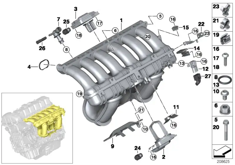 BMW Schraube E60 E61 E63 E64 E65 E66 E70 E81 E82 E83 E84 E85 E86