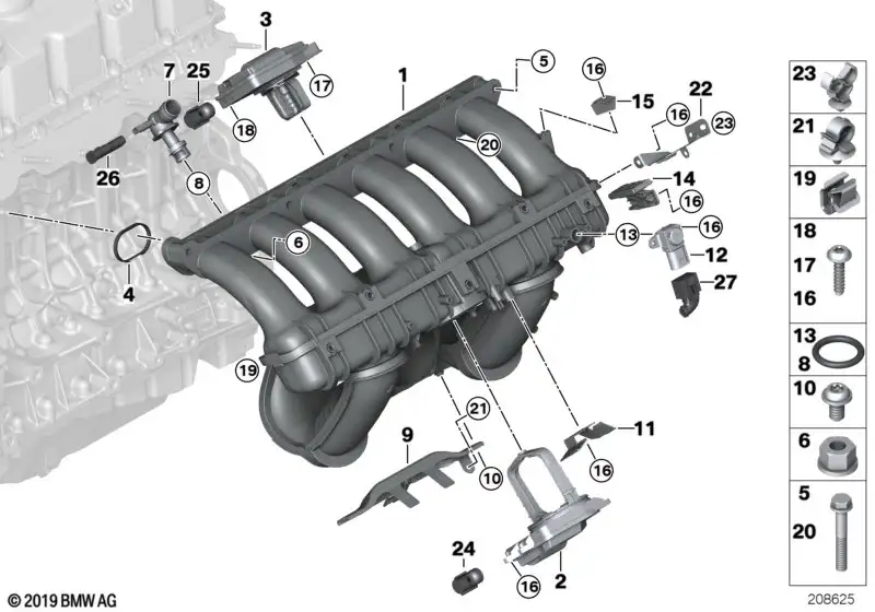 BMW Leitungsclip E60 E61 E63 E64 E65 E66 E70 E81 E82 E83 E84 E85