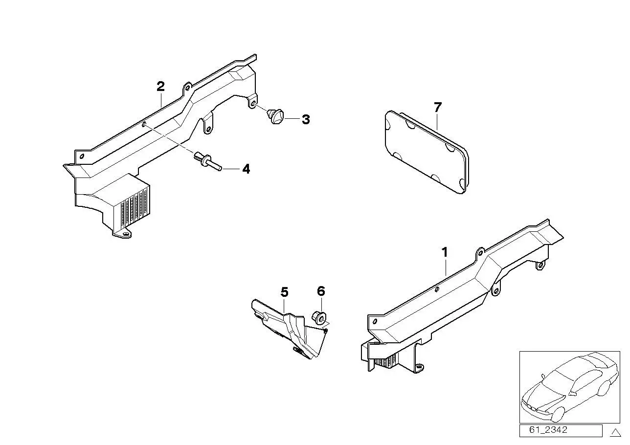 BMW Kabelabdeckung Längsträger vorne R. E39 61138366684