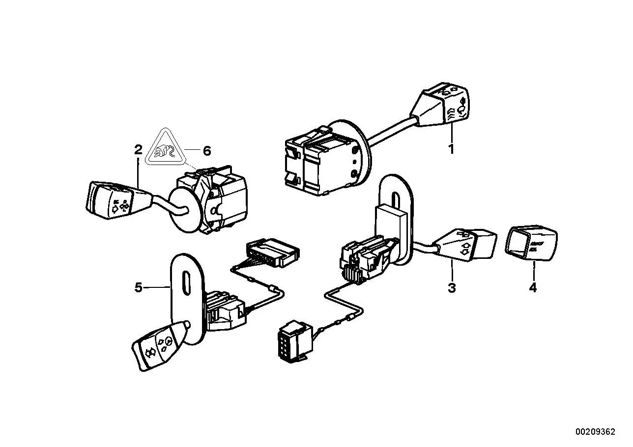 BMW Schalter Scheibenwischer E36 61318360915 - Bildposition 01