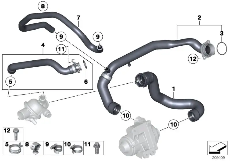 BMW Kühlmittelschlauch F25 F26 11537591890