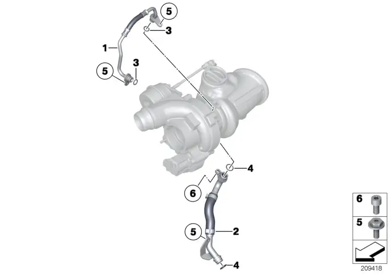 BMW Ölleitung Vorlauf E70 E71 E82 E88 E90 E91 E92 E93 F01 F02 F06