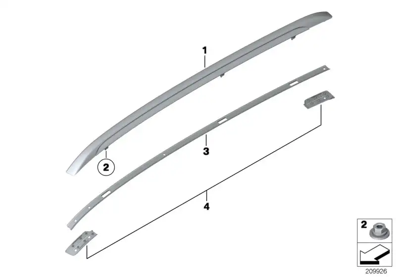 BMW Dachreling rechts E84 51132990984 - X1 E84