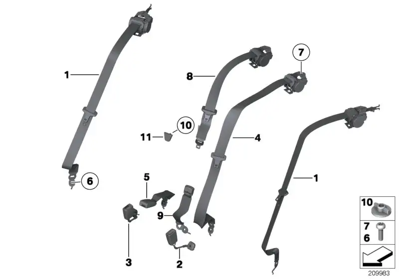 BMW Untergurt hinten Mitte 72117238665 - Bildposition 05