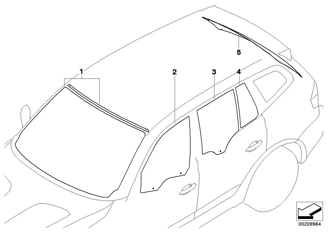 BMW Frontscheibe grün Grünkeil Regensensor E83 51313402147