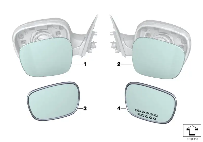 BMW Spiegelglas plan links E84 F25 51162991665