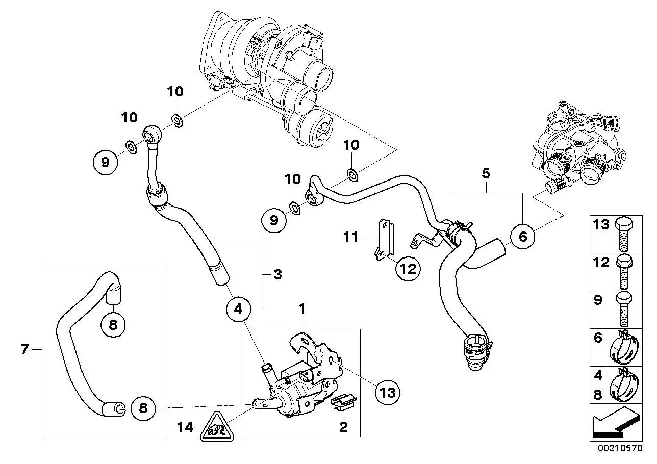 BMW Kühlmittelschlauch R55 R56 R57 R58 R59 R60 R61 11537565432