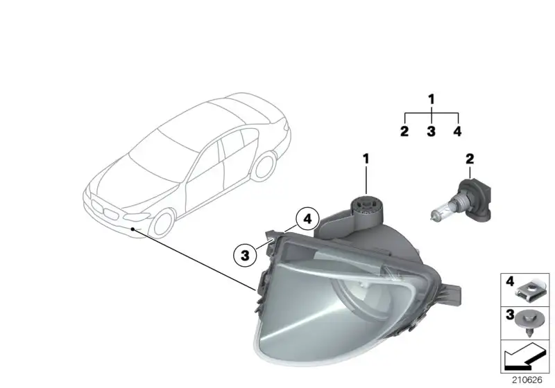 BMW Nebelscheinwerfer Glasscheibe rechts F10 F11 63177216888 - 5e
