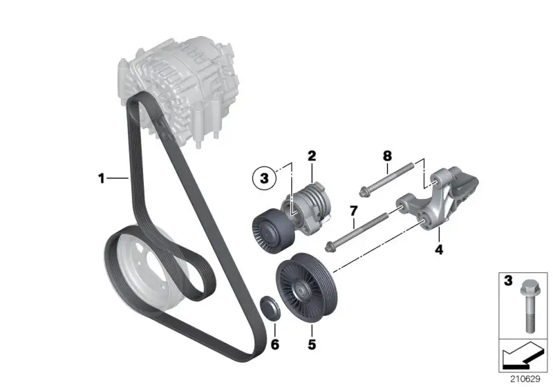 BMW Halter Umlenkrolle F01 F02 F06 F07 F10 F11 F12 F13 F15 F16 F8