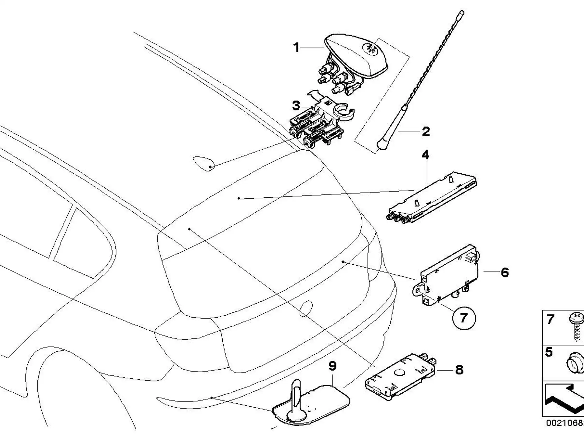 BMW Antennenfuss E81 E87 65206925356