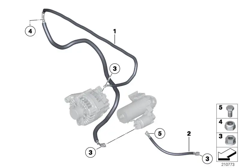 BMW Kabel Generator-Anlasser-Stützpunkt B+ E84 E90 E91 E92 124285