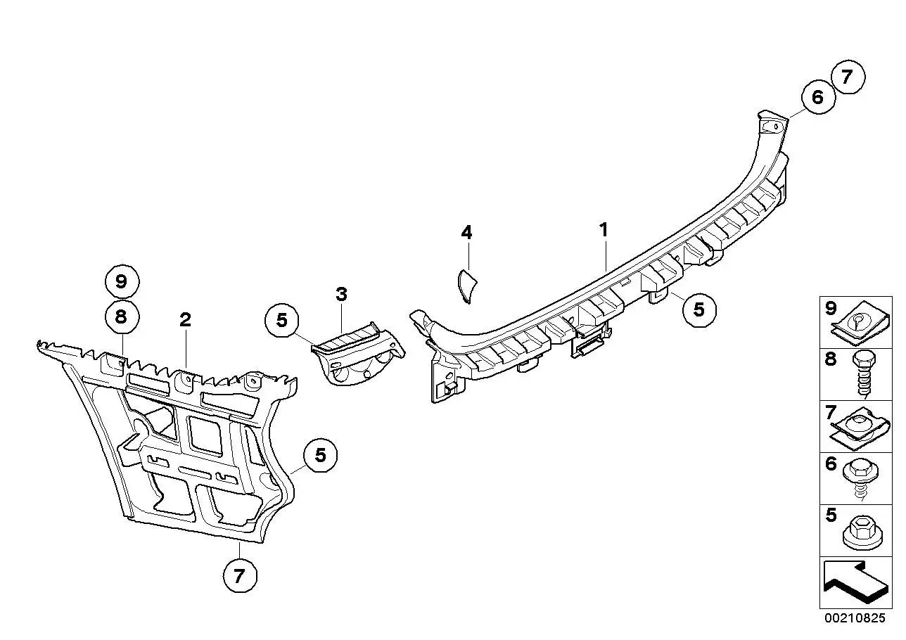 BMW Führung Mitte hinten E91 51127127720 - 3er E91