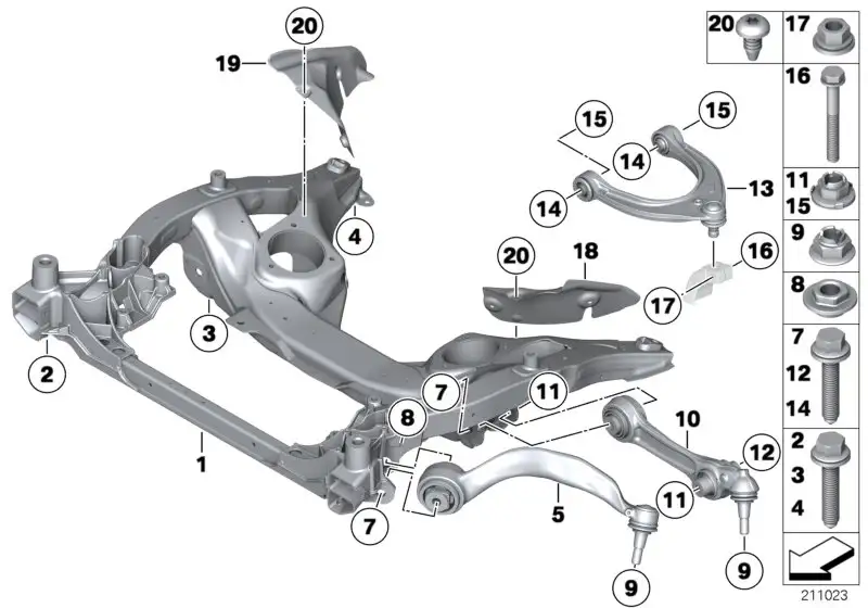 BMW Zugstrebe mit Hydrolager rechts 31126788352 - Bildposition 05