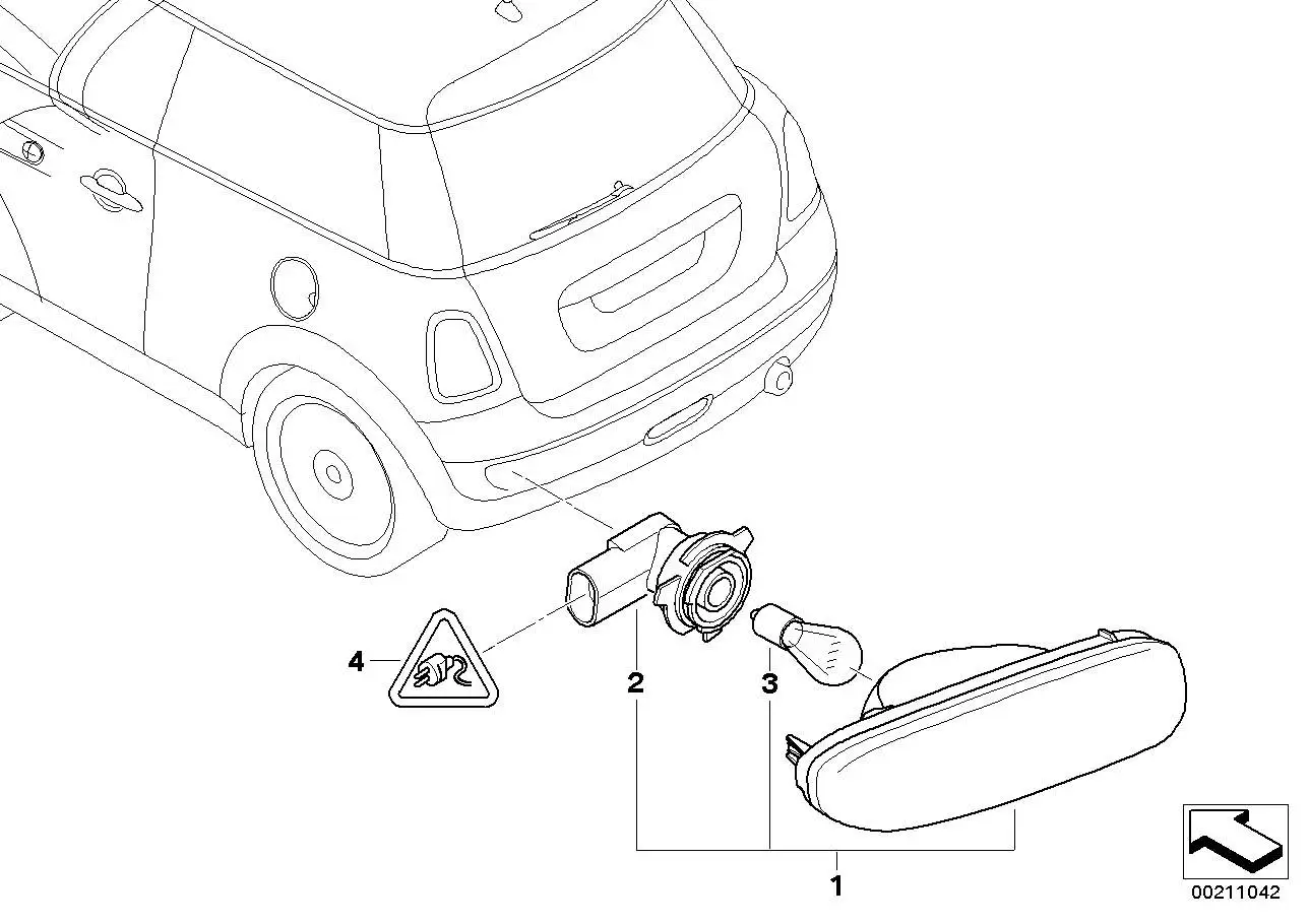 BMW Nebelschlussleuchte links R56 R57 R58 R59 63242751707 - MINI