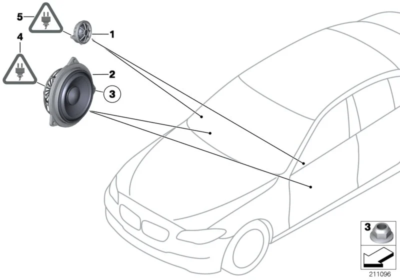 BMW Mitteltonlautsprecher Hifi System F10 F11 F12 F13 65139175697