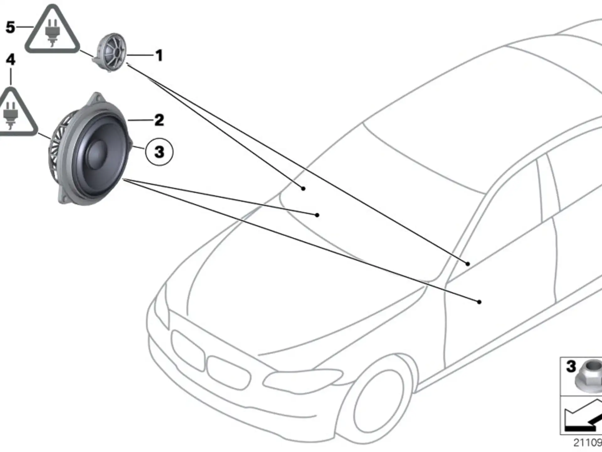 BMW Mitteltonlautsprecher Hifi System F10 F11 F12 F13 65139175697