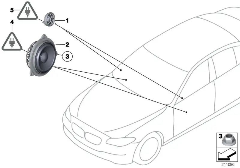 BMW Mitteltonlautsprecher Hifi System F10 F11 F12 F13 65139175697