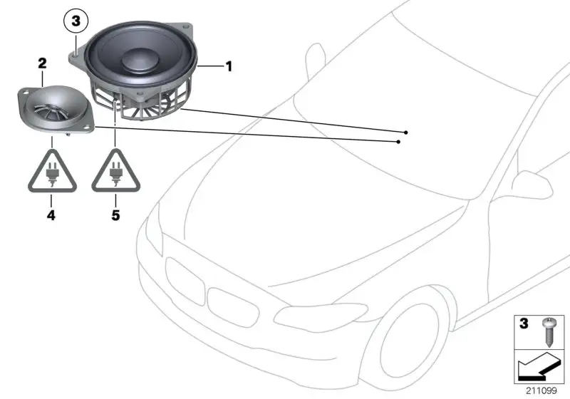 BMW Hochtonlautsprecher HiFi System F06 F10 F11 65139175696