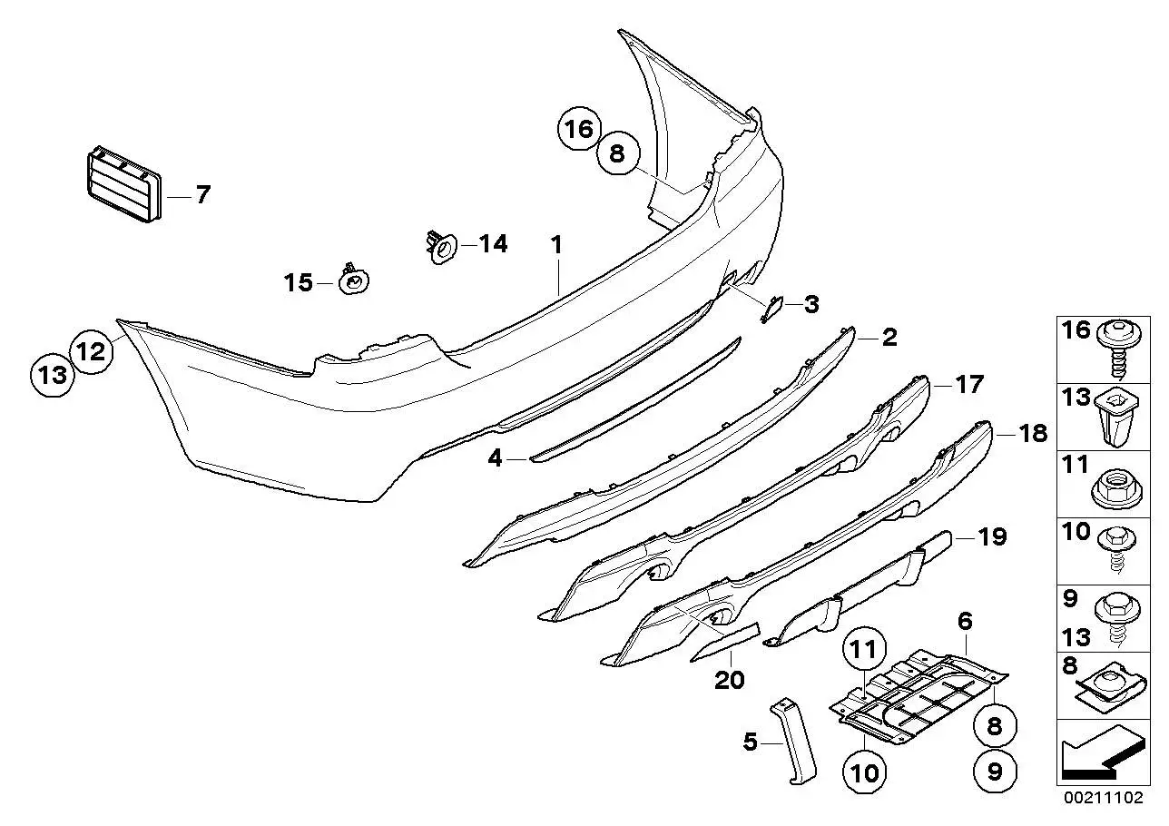 BMW Halter PDC-Sensor hinten aussen rechts E92 E93 51128044386