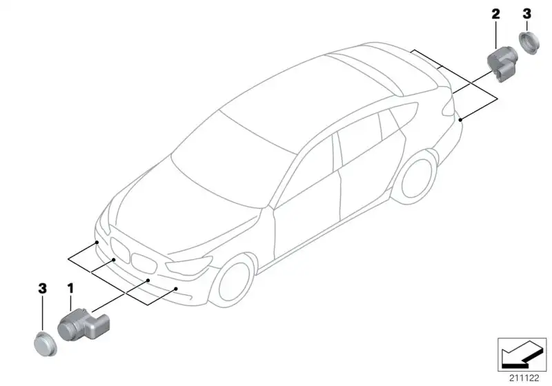 BMW Ultraschallsensor schwarz E70 F07 F25 66209270491