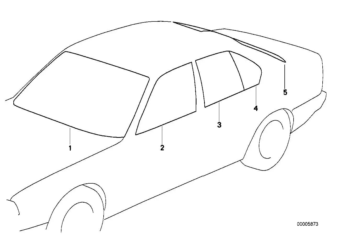 BMW Türscheibe Grün hinten rechts E32 51341928362