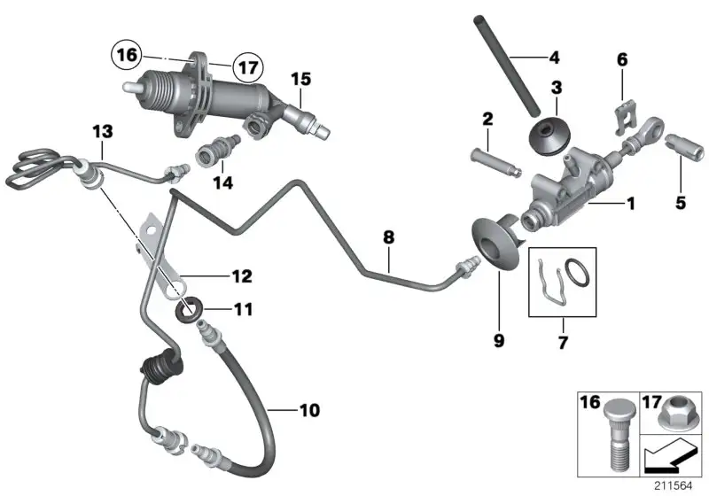 BMW Geberzylinder Kupplung F10 F11 F25 F26 21526789732 - 5er, 6er