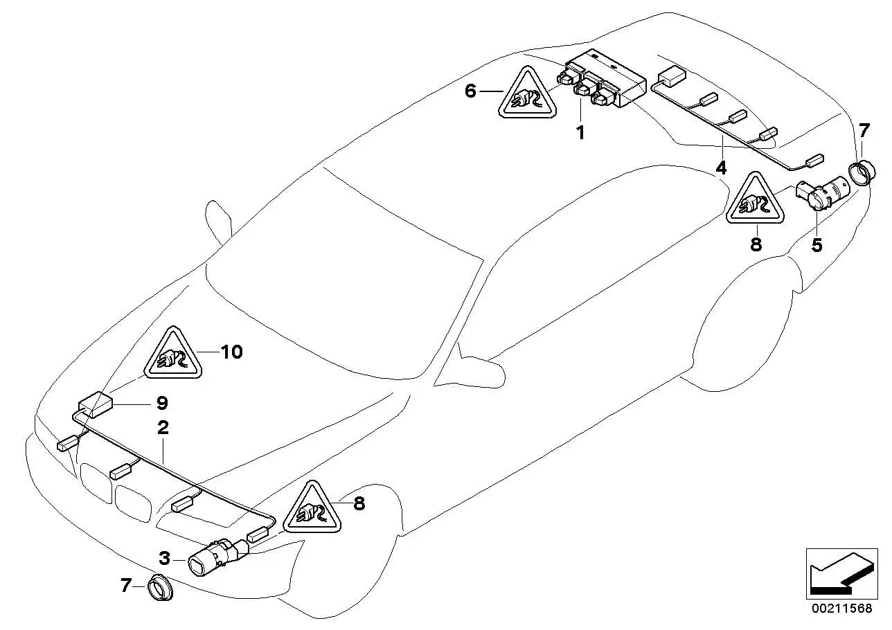 BMW Ultraschallsensor Platin grau E39 E60 E61 E83 66209124165 - B