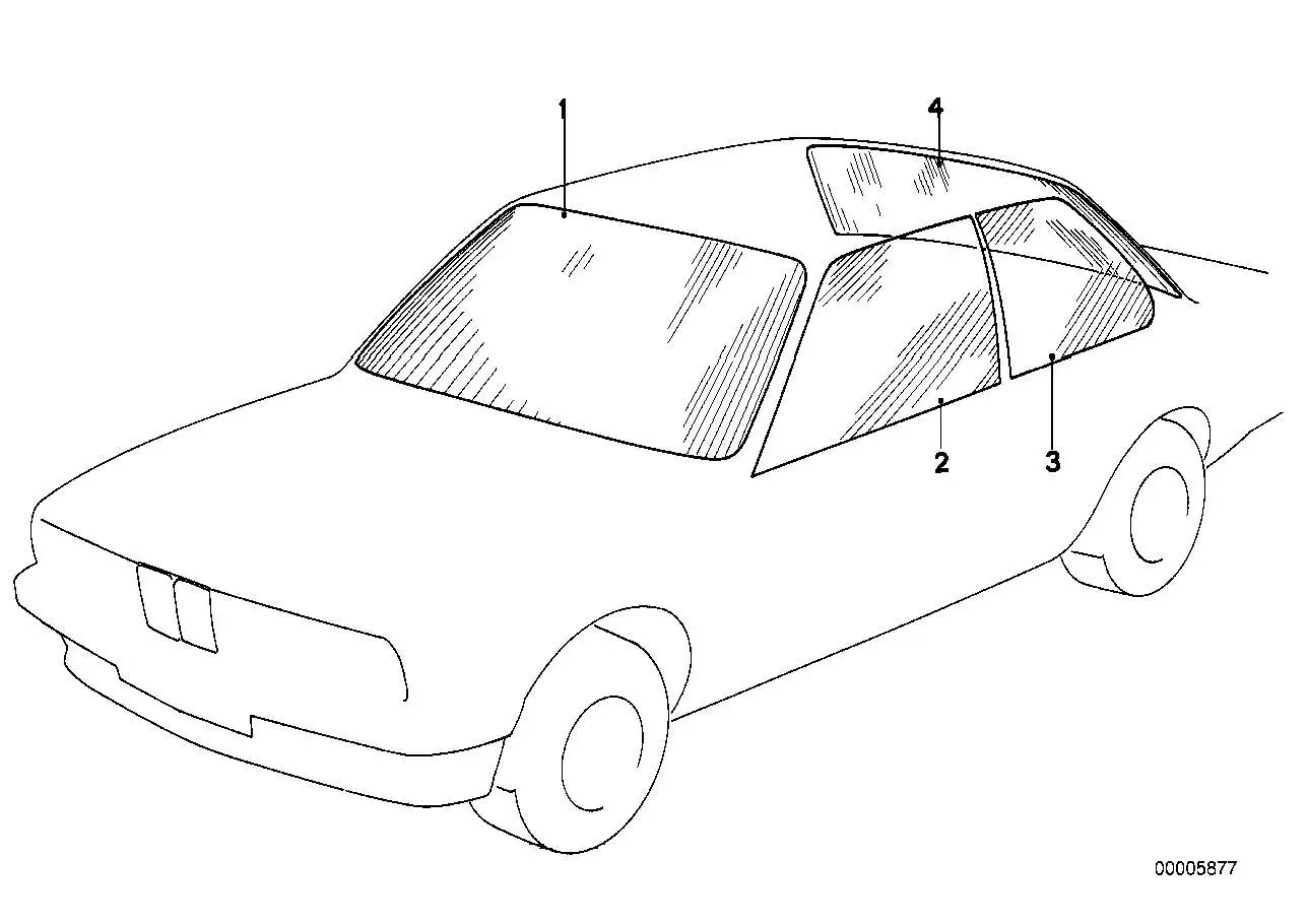 BMW Frontscheibe grün E30 51311884393