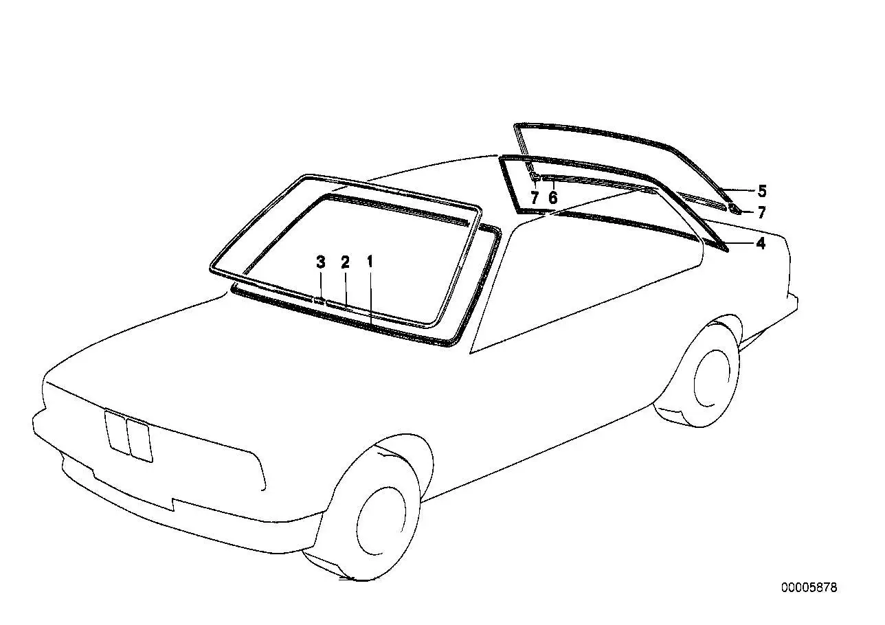 BMW Frontscheibendichtung E30 51311962985 - Bildposition 01