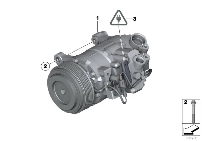 BMW Klimakompressor mit Magnetkupplung F07 F10 F11 64529399072