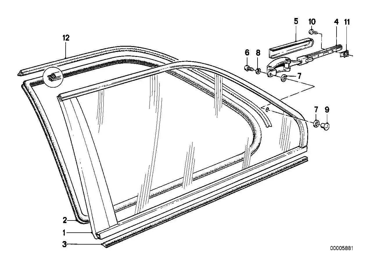 BMW Fensterdichtung E30 51361904827 - Z1 E30