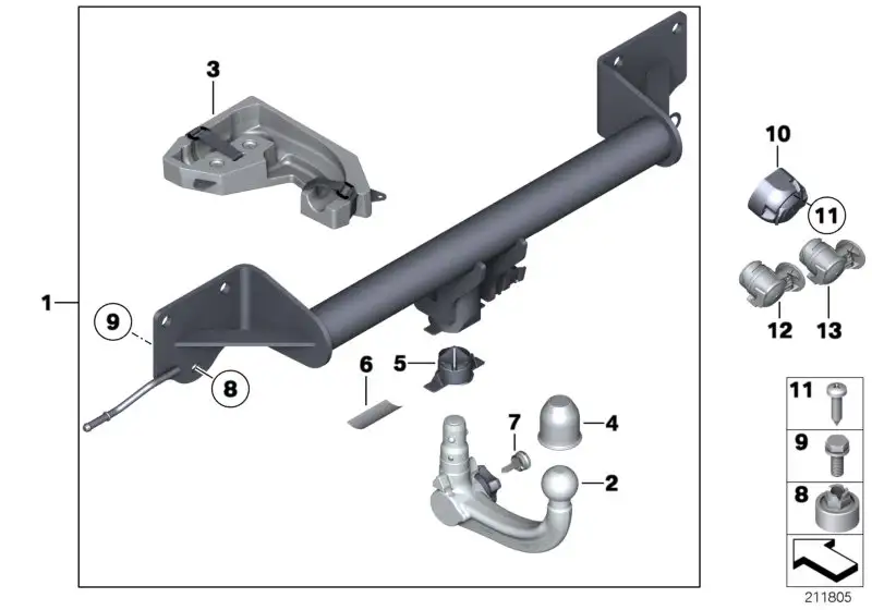 BMW Kugelkopf abnehmbar E84 71606790488 - X1 E84
