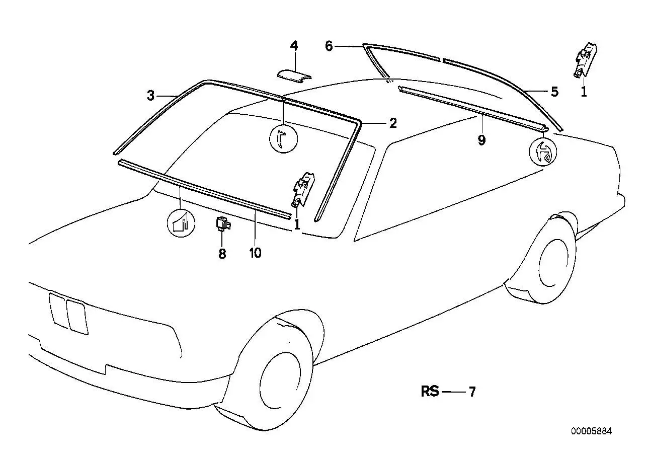 BMW Stütze E30 E31 E32 E34 51311948155 - Bildposition 08