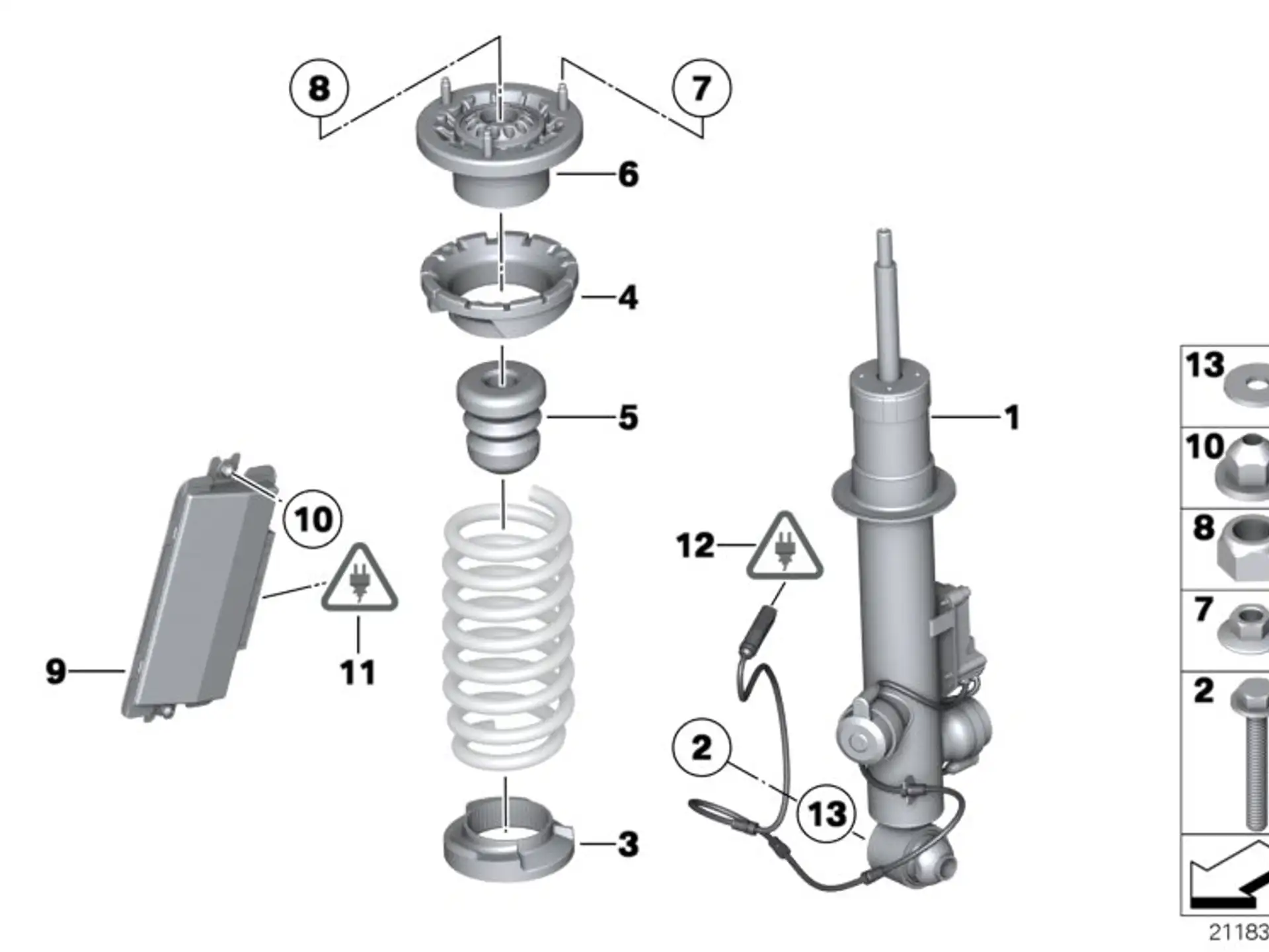 BMW Federbein hinten links F01 F04 37126796927