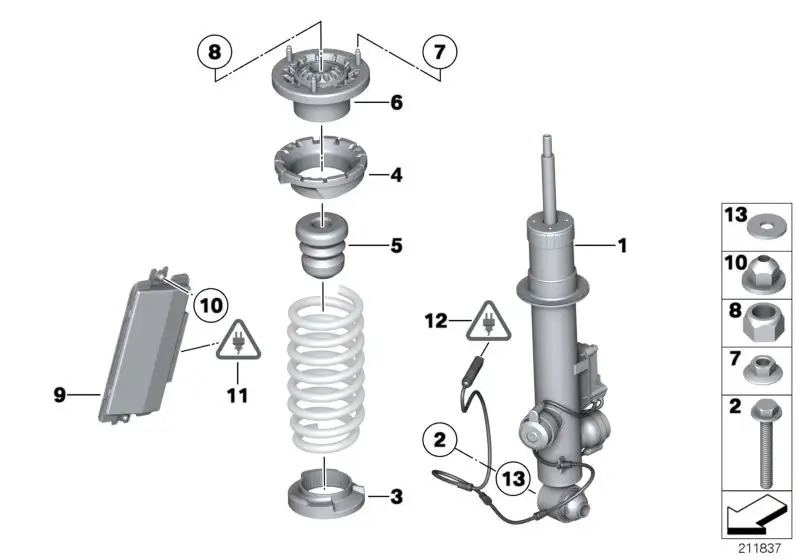 BMW Federbein hinten links 37126799395