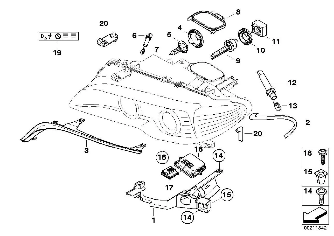 BMW Linsenschraube E36 E39 E46 E52 E53 E65 E66 51161954785 - Bild