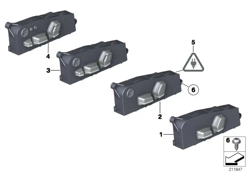 BMW Schalter Sitzverstellung vorne links F01 F02 F04 F07 F10 F11