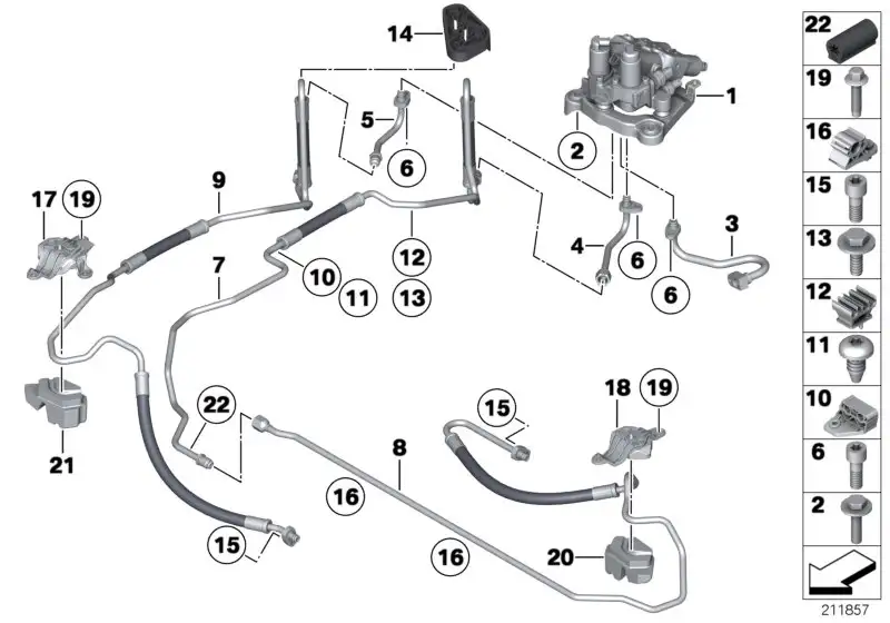 BMW Druckleitung Ventilblock F01 F02 F06 F07 F10 F11 F12 F13 3713